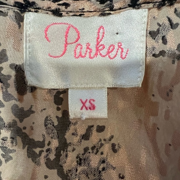 Parker Leopard Print Silk blend Dolman Sleeve Blouse Top XS - Picture 5 of 7